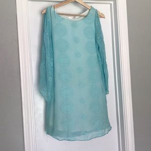 Blue Embroidered Dress